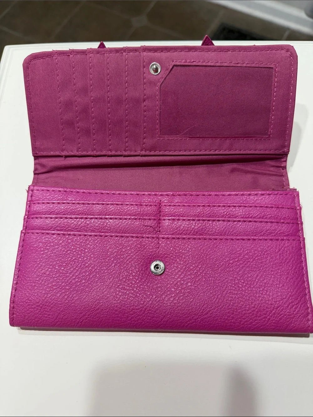 Icing Pink Bow Accent Clutch Wallet